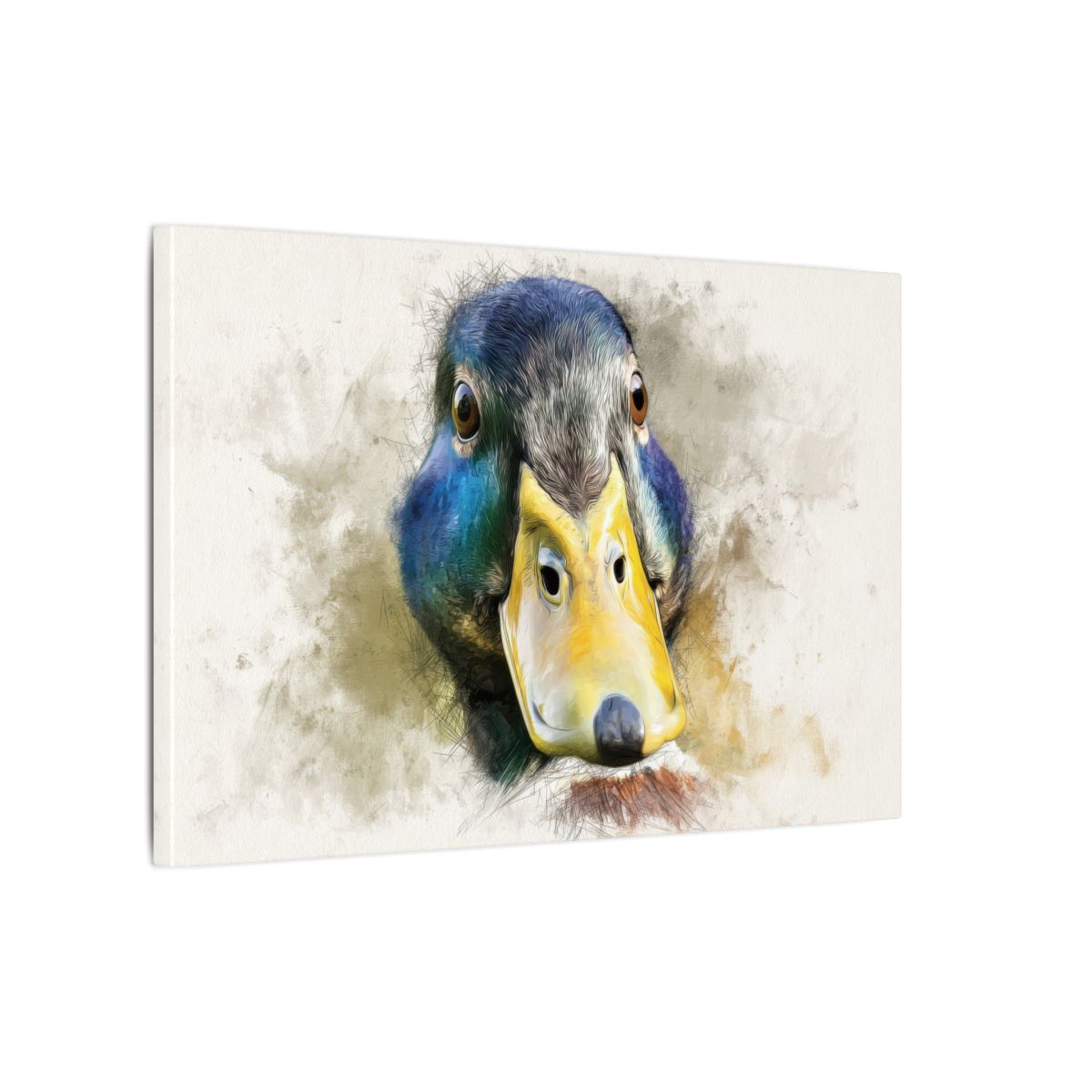 Duck Portrait Canvas Wall Art – gallery wrapped canvas, side view