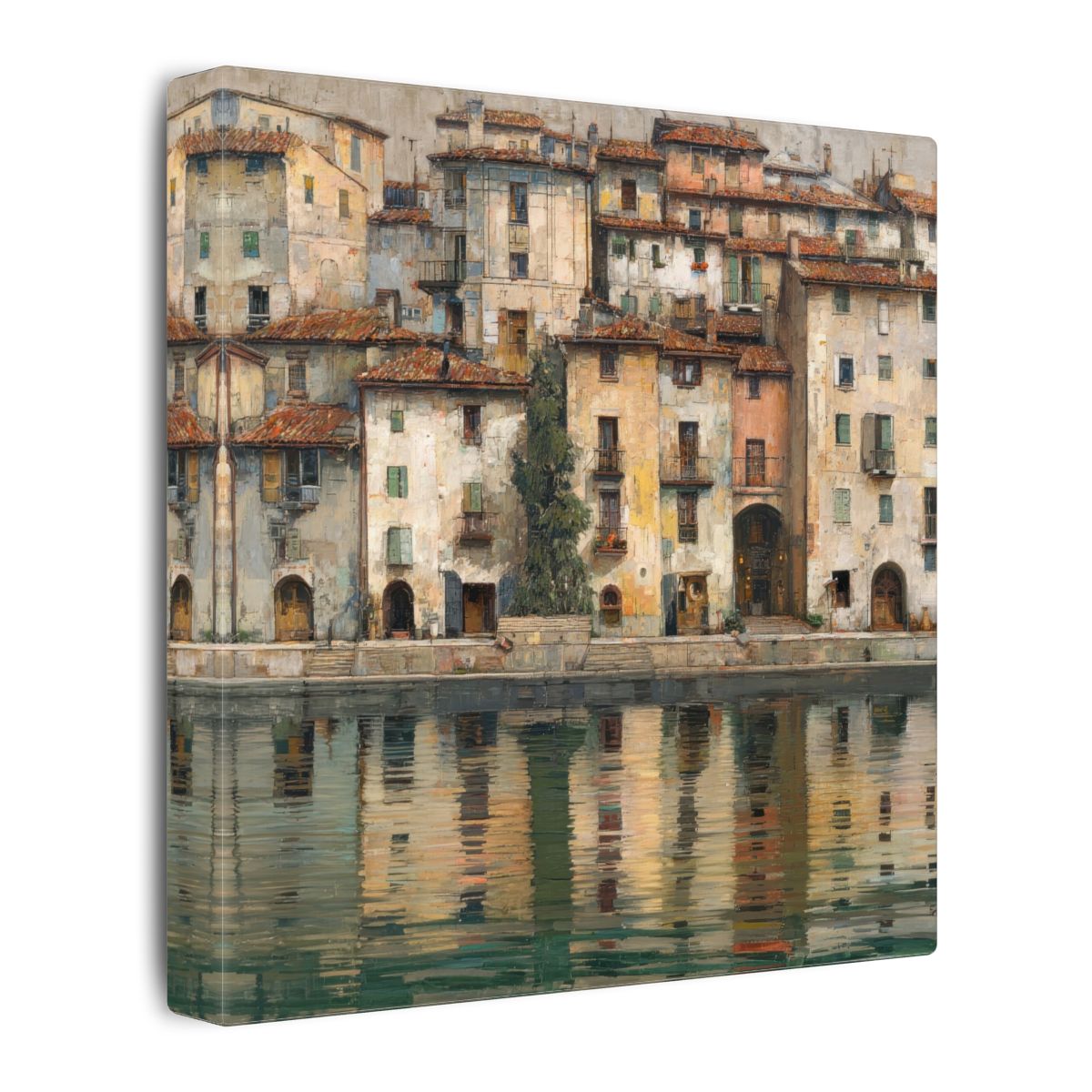 European Waterfront Canvas Print – gallery wrapped canvas, side view