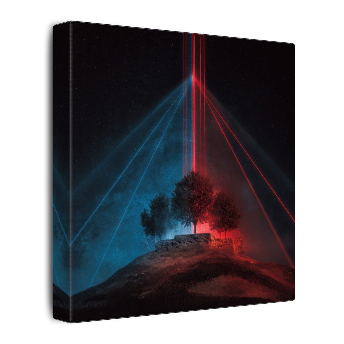 Futuristic Laser Tree Canvas Print – gallery wrapped canvas, side view
