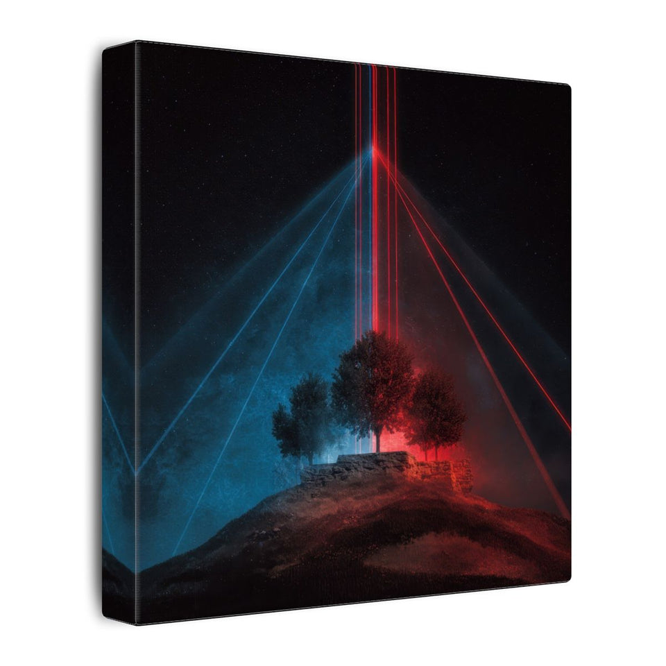 Futuristic Laser Tree Canvas Print – gallery wrapped canvas, side view