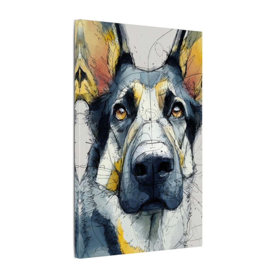 German Shepherd Canvas Wall Art – gallery wrapped canvas, side view