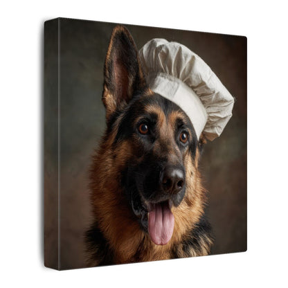 German Shepherd Chef Canvas Print – gallery wrapped canvas, side view