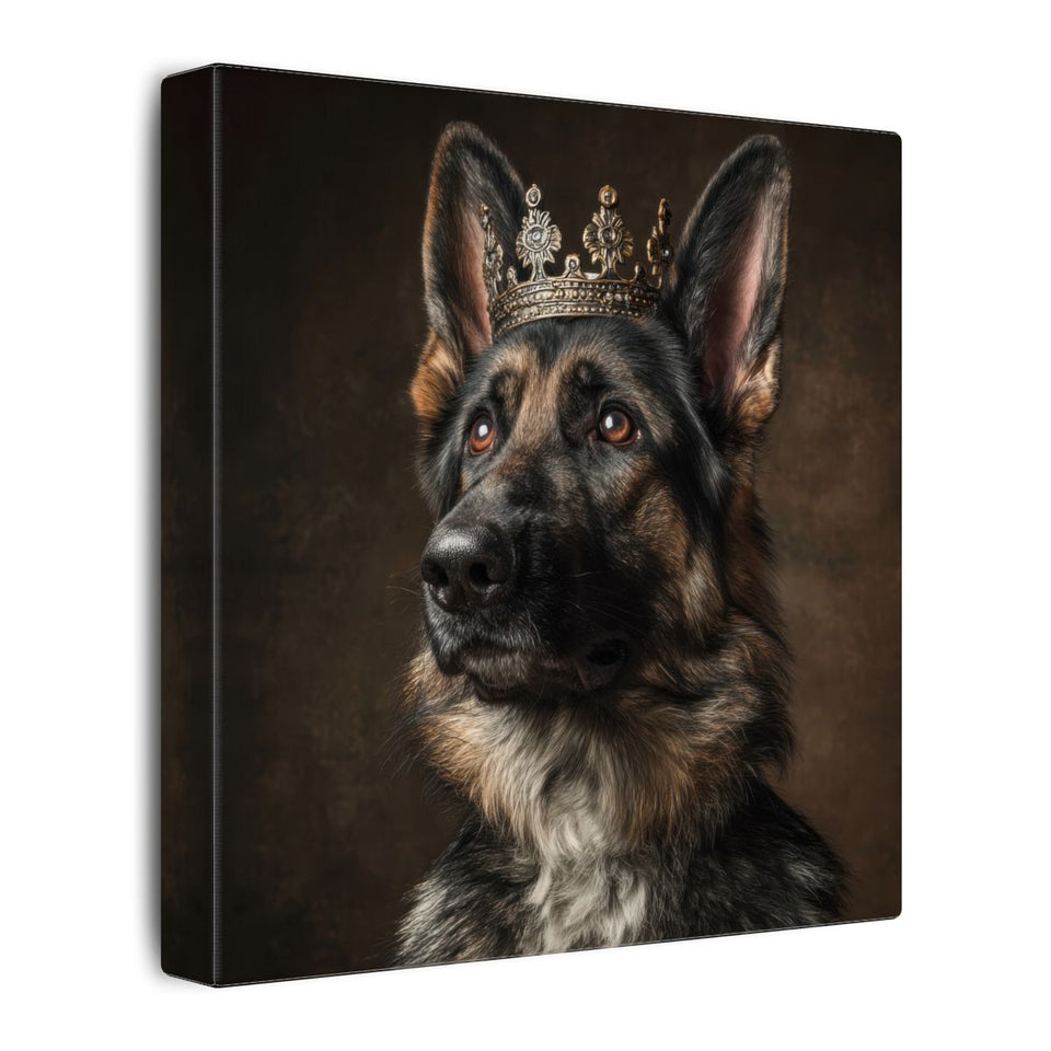 German Shepherd Dog Crown Canvas Print – gallery wrapped canvas, side view