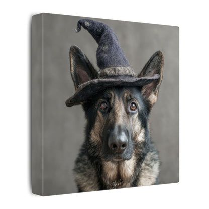 German Shepherd Dog Wizard Hat Canvas Wall Art Print – gallery wrapped canvas, side view