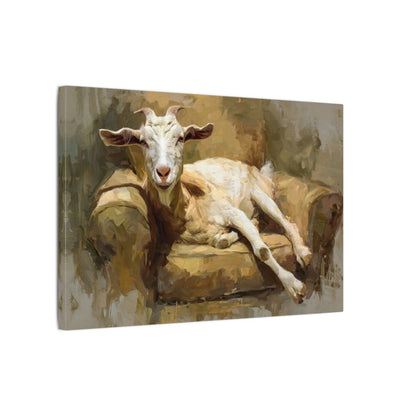 Goat Canvas Wall Art – gallery wrapped canvas, side view