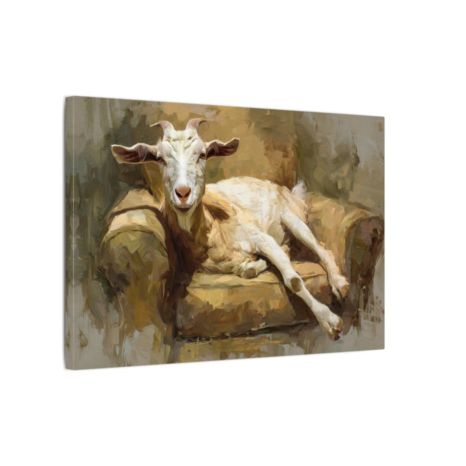 Goat Canvas Wall Art – gallery wrapped canvas, side view