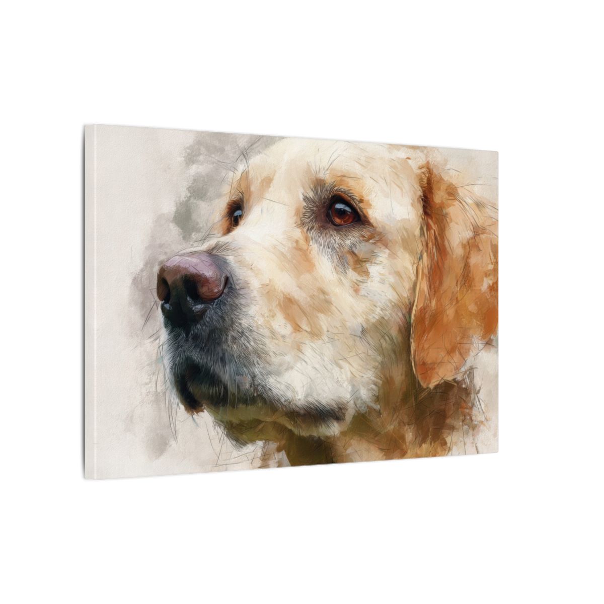 Golden Retriever Portrait Canvas Art – gallery wrapped canvas, side view