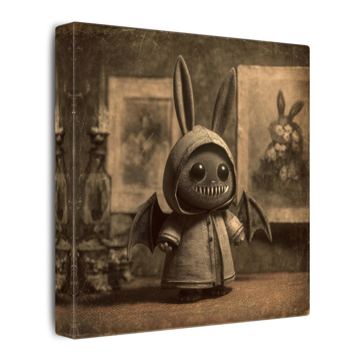 Gothic Monster Art Print – gallery wrapped canvas, side view