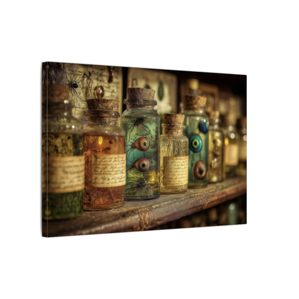 Gothic Specimen Jar Wall Art – gallery wrapped canvas, side view
