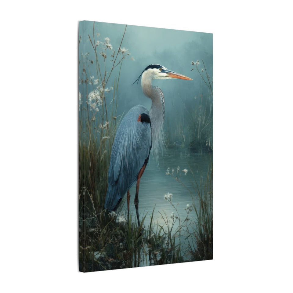 Great Blue Heron Canvas Print – gallery wrapped canvas, side view