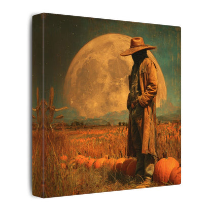 Halloween Cowboy Canvas Print – gallery wrapped canvas, side view