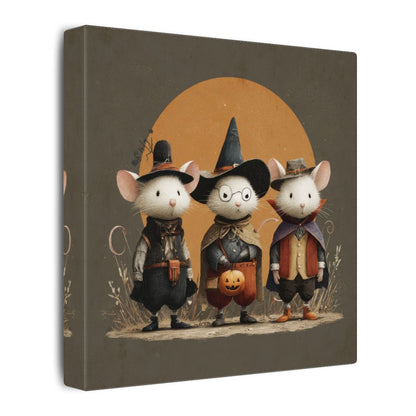 Halloween Mice Canvas Print – gallery wrapped canvas, side view