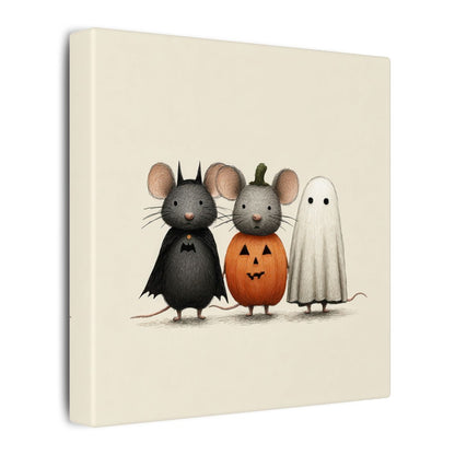 Halloween Mice Wall Art – gallery wrapped canvas, side view