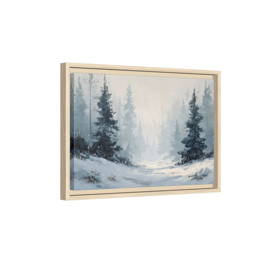 Winter Forest Canvas Print – natural wood framed canvas