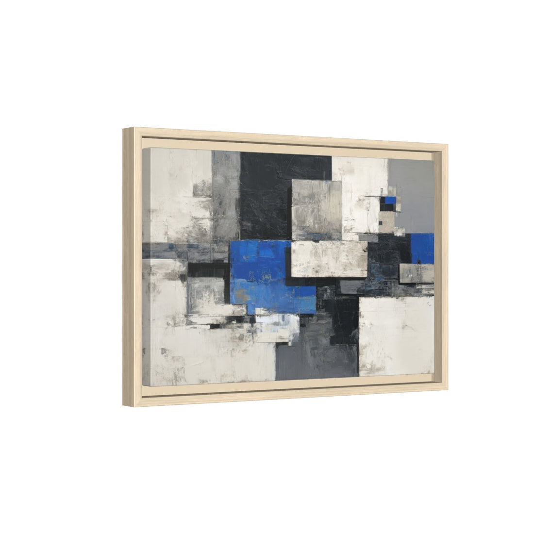 Modern Abstract Wall Art – natural wood framed canvas