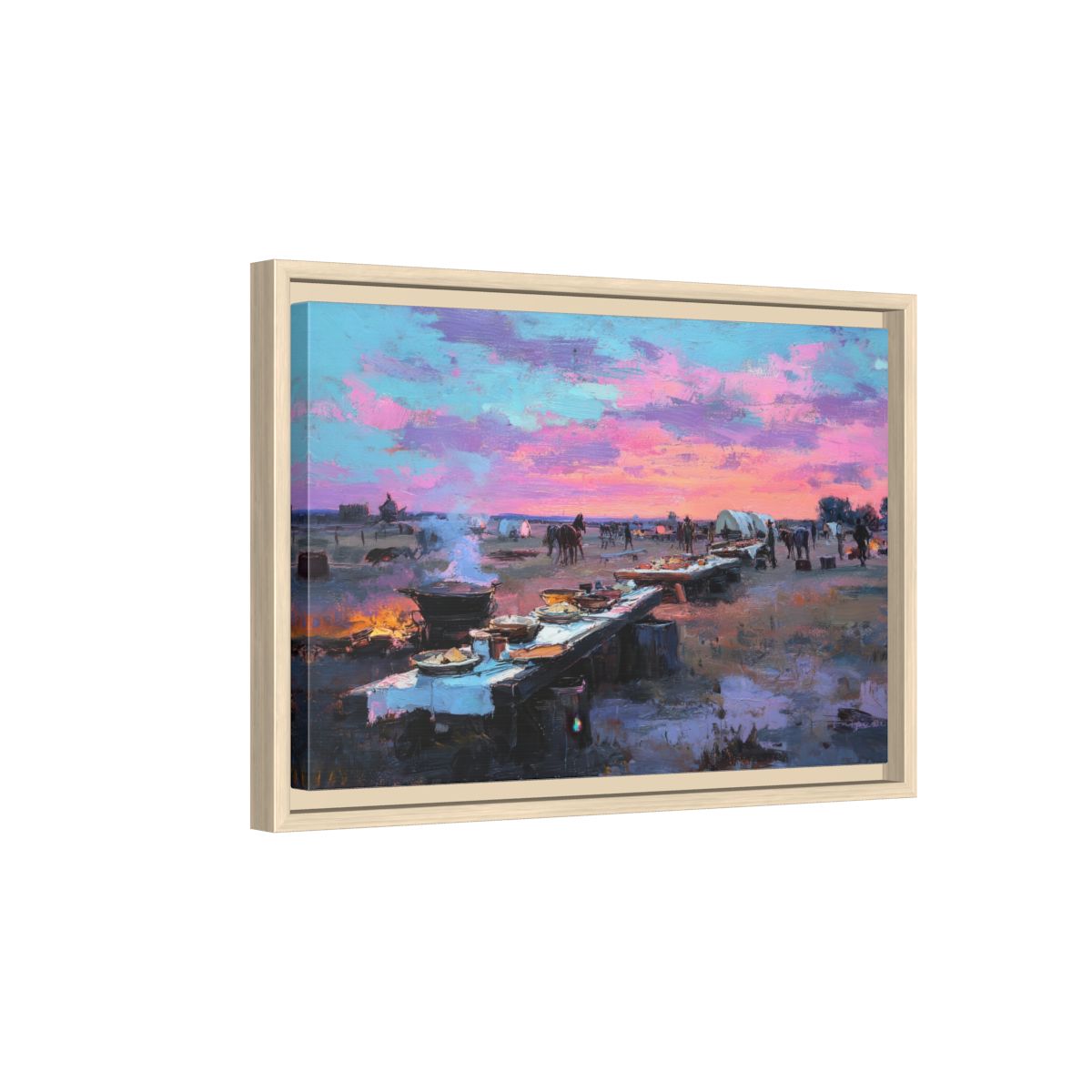 Western Frontier Canvas Print – natural wood framed canvas