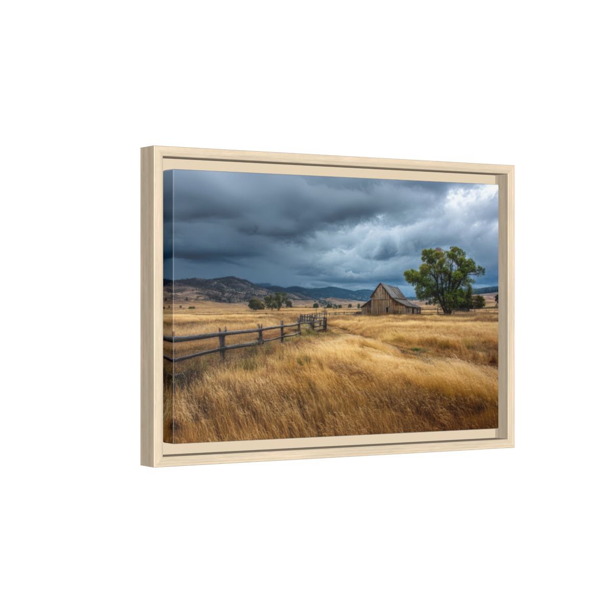 Rustic Barn Canvas Print – natural wood framed canvas