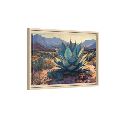 Desert Agave Canvas Wall Art – natural wood framed canvas