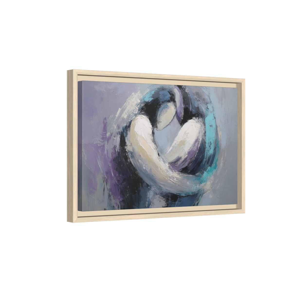 Abstract Intimacy Canvas Wall Art – natural wood framed canvas