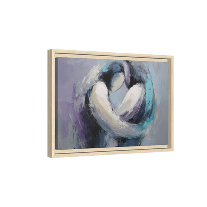 Abstract Intimacy Canvas Wall Art – natural wood framed canvas