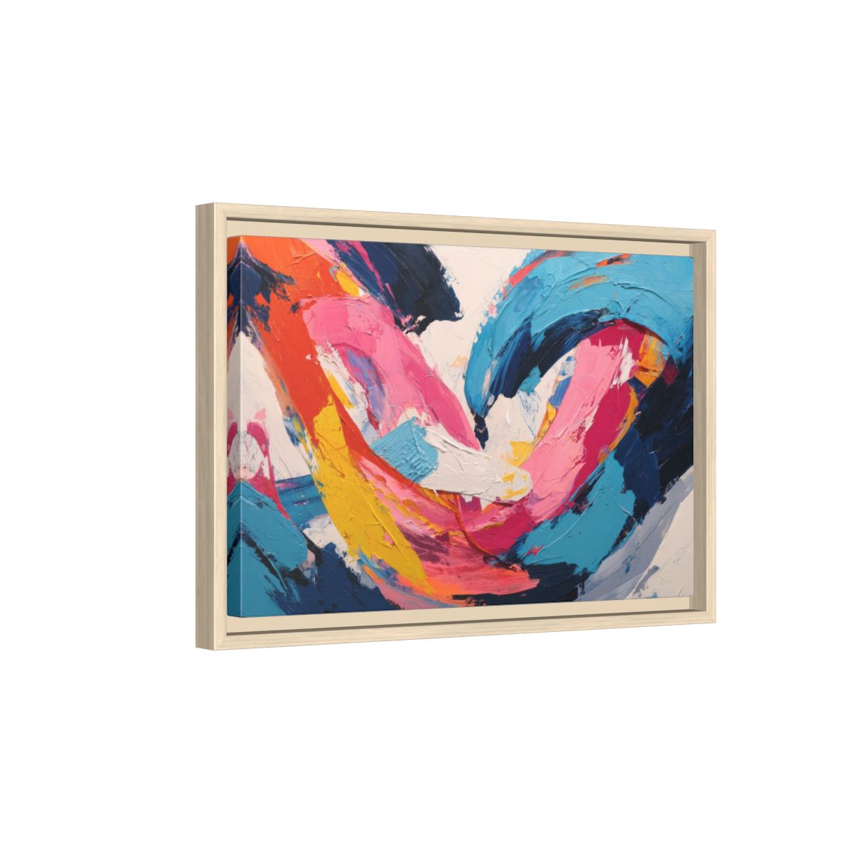 Abstract Intimate Canvas Art – natural wood framed canvas