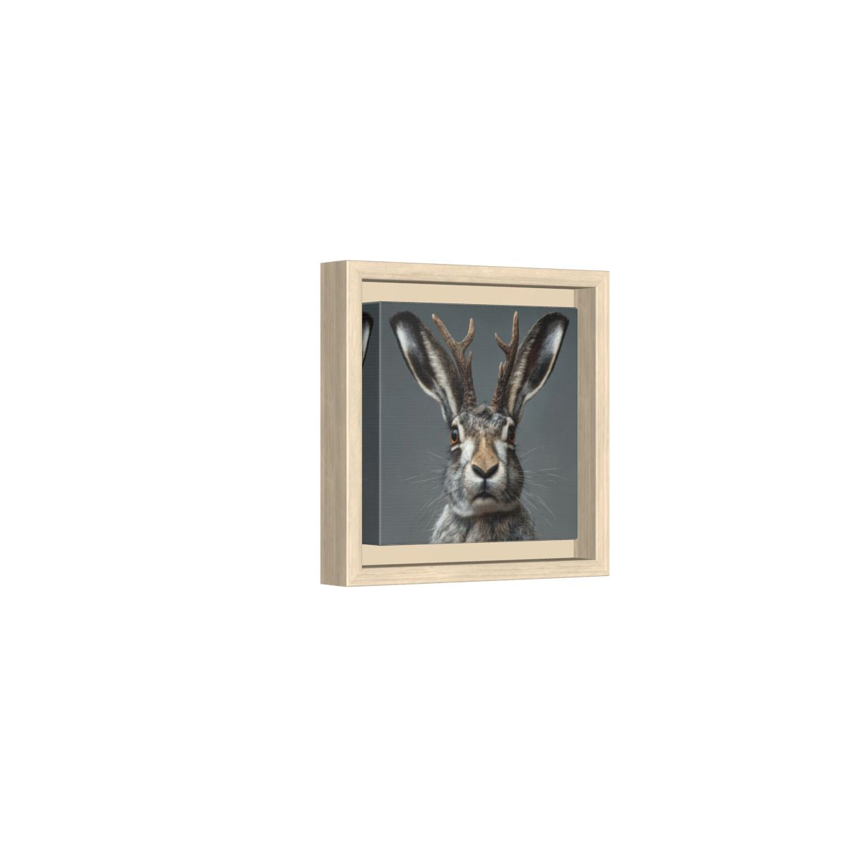 Jackalope Canvas Wall Art – natural wood framed canvas