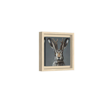 Jackalope Canvas Wall Art – natural wood framed canvas