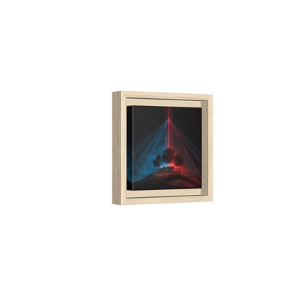 Futuristic Laser Tree Canvas Print – natural wood framed canvas