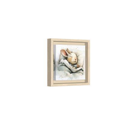Sleeping Rabbit Canvas Print – natural wood framed canvas