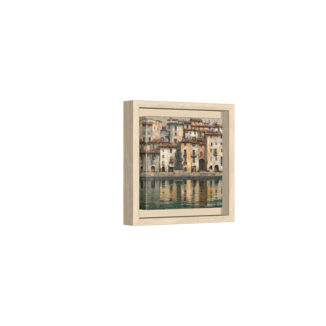 European Waterfront Canvas Print – natural wood framed canvas