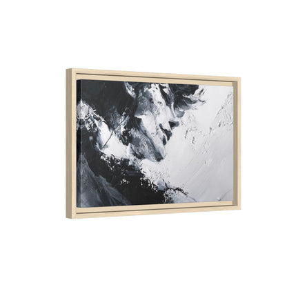 Abstract Intimate Couple Wall Art – natural wood framed canvas