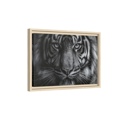 Bengal Tiger Portrait Canvas Art – natural wood framed canvas