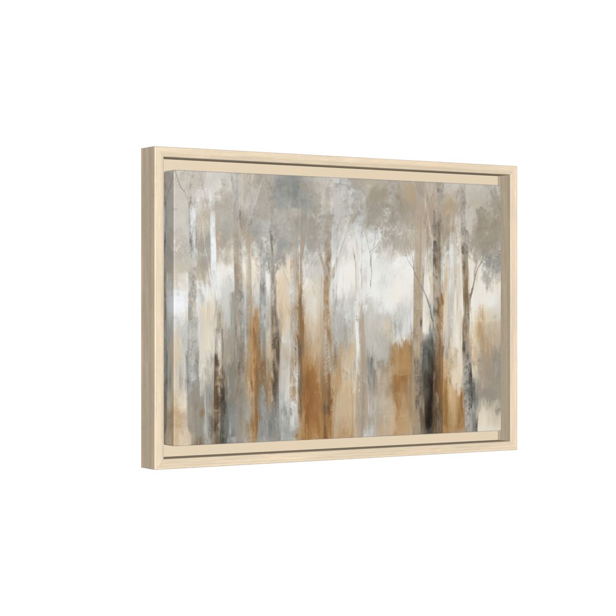 Abstract Forest Canvas Wall Art – natural wood framed canvas