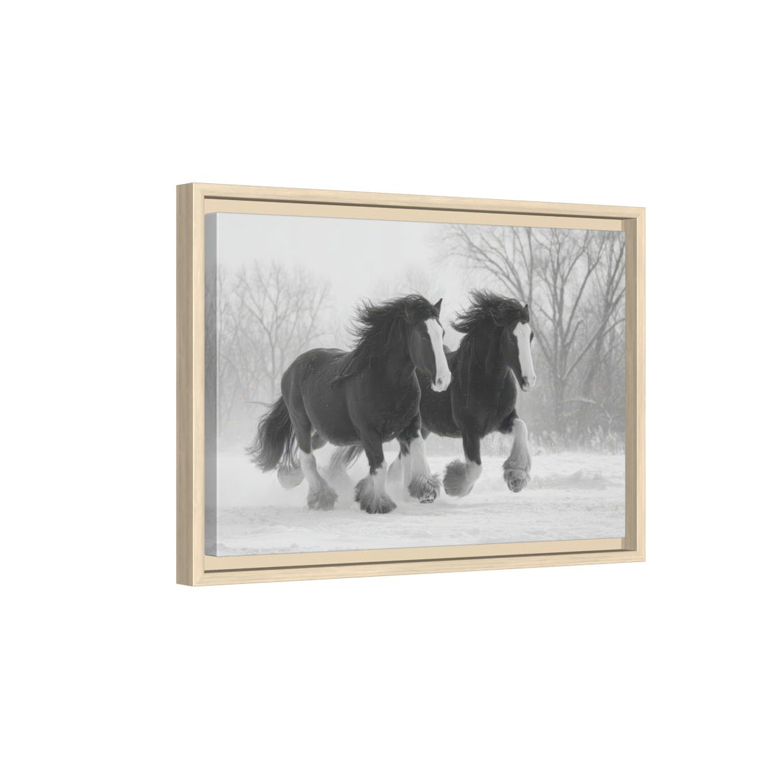 Draft Horse Canvas Print – natural wood framed canvas