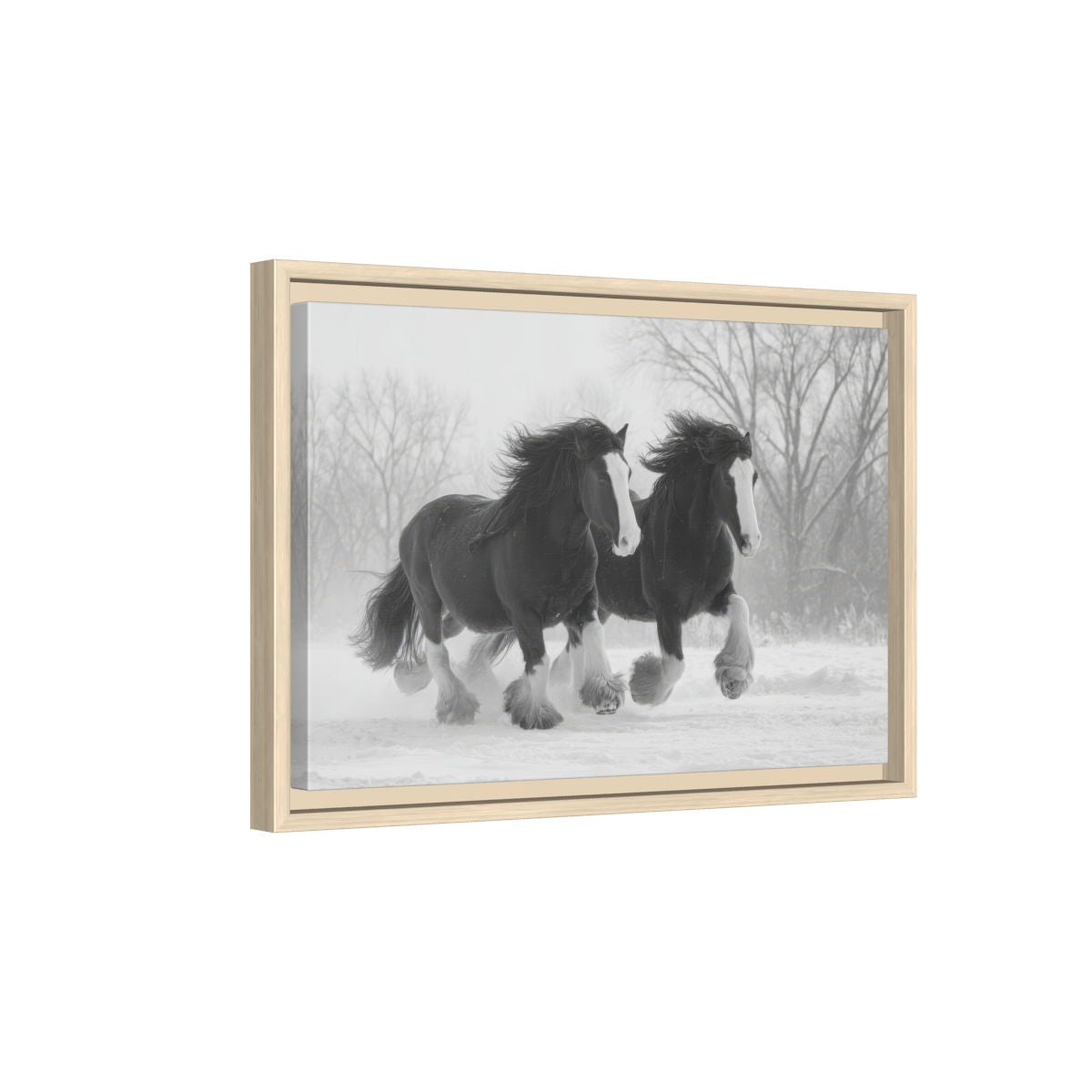 Draft Horse Canvas Print – natural wood framed canvas