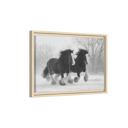 Draft Horse Canvas Print – natural wood framed canvas