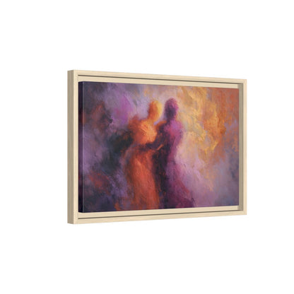 Abstract Intimate Wall Art – natural wood framed canvas