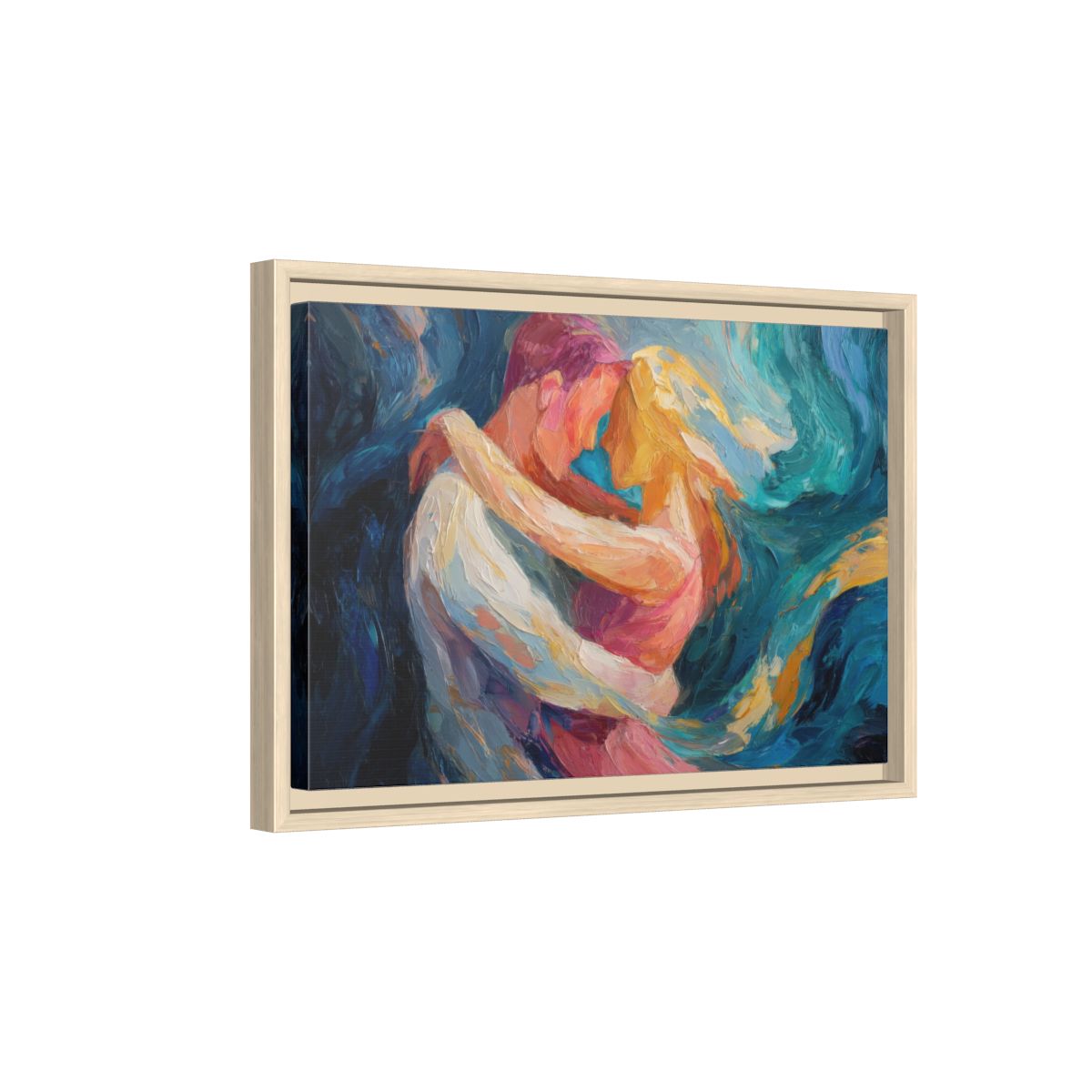 Abstract Intimate Canvas Art – natural wood framed canvas