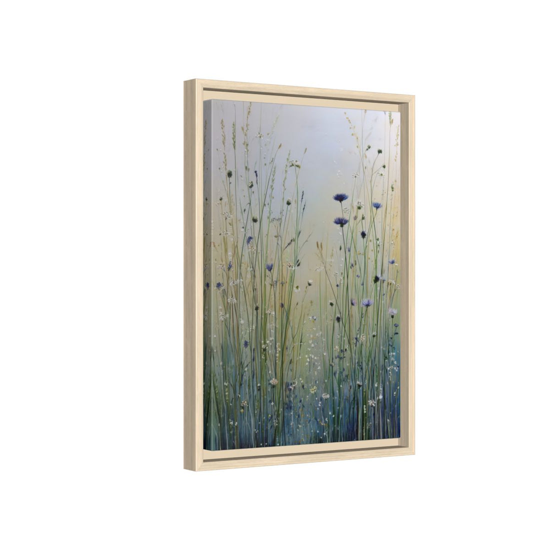 Minimalist Botanical Wall Art – natural wood framed canvas