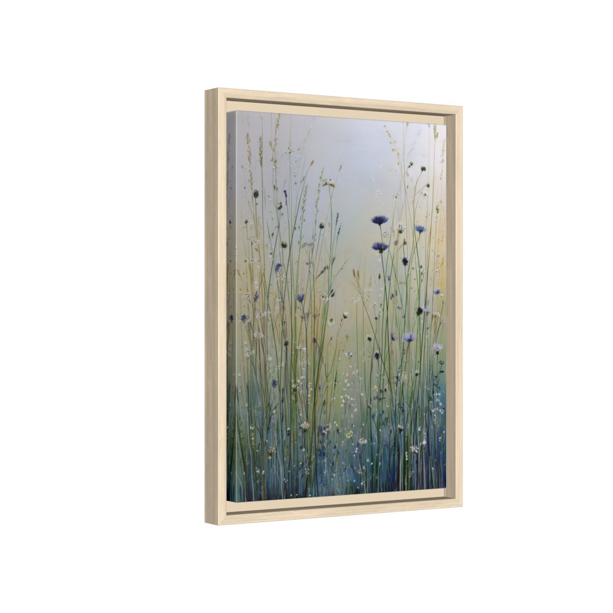 Minimalist Botanical Wall Art – natural wood framed canvas
