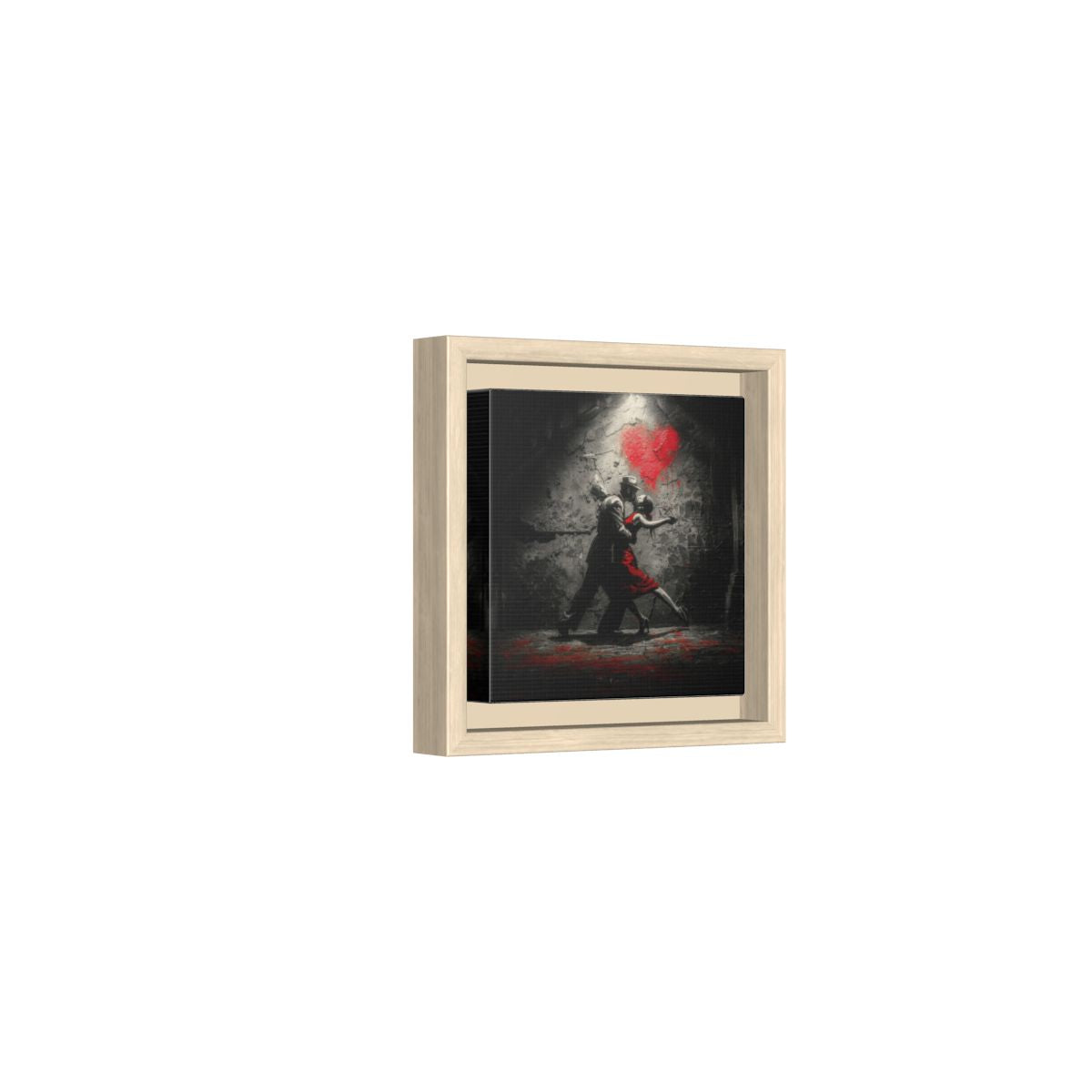 Passionate Tango Canvas Wall Art – natural wood framed canvas