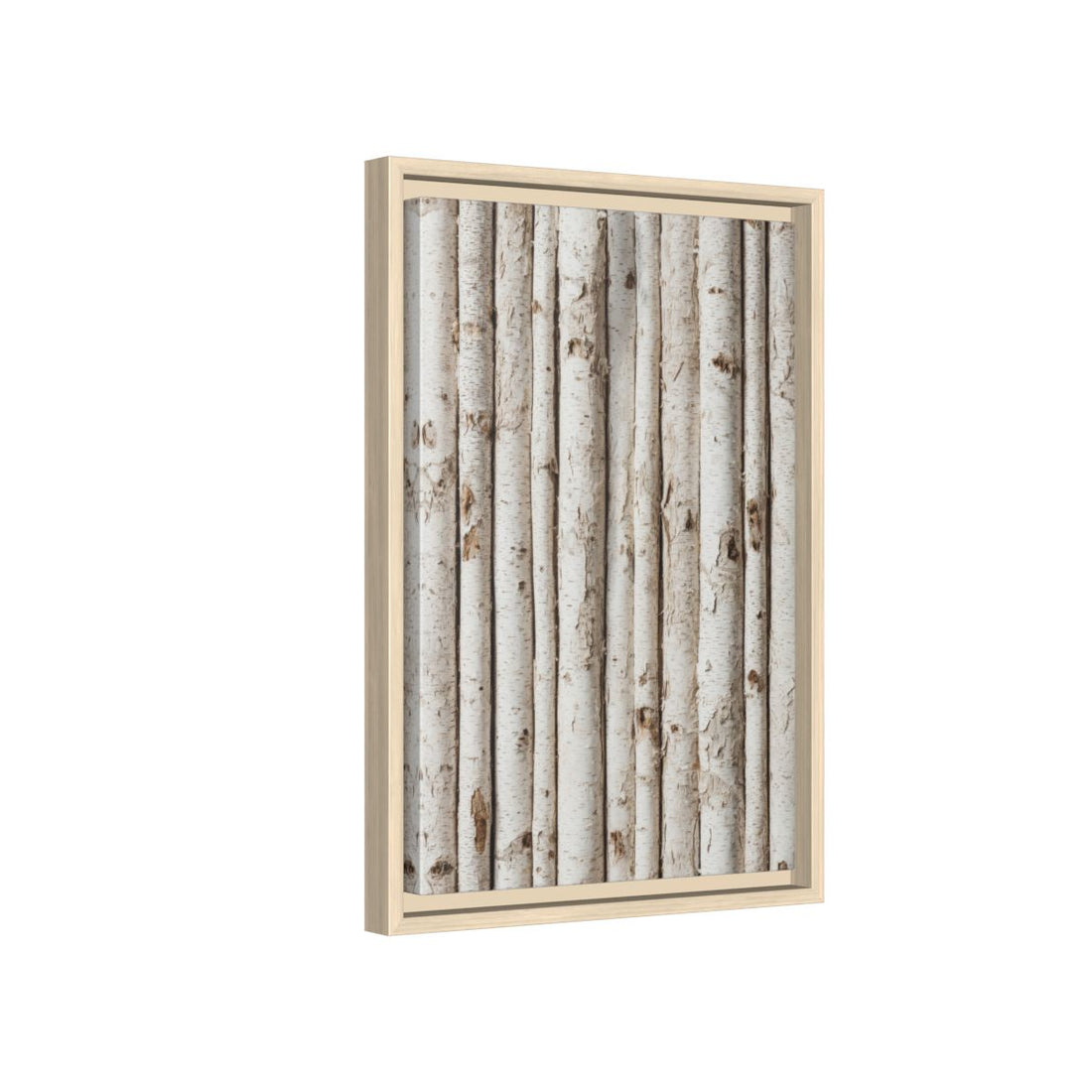 Birch Tree Canvas Wall Art – natural wood framed canvas