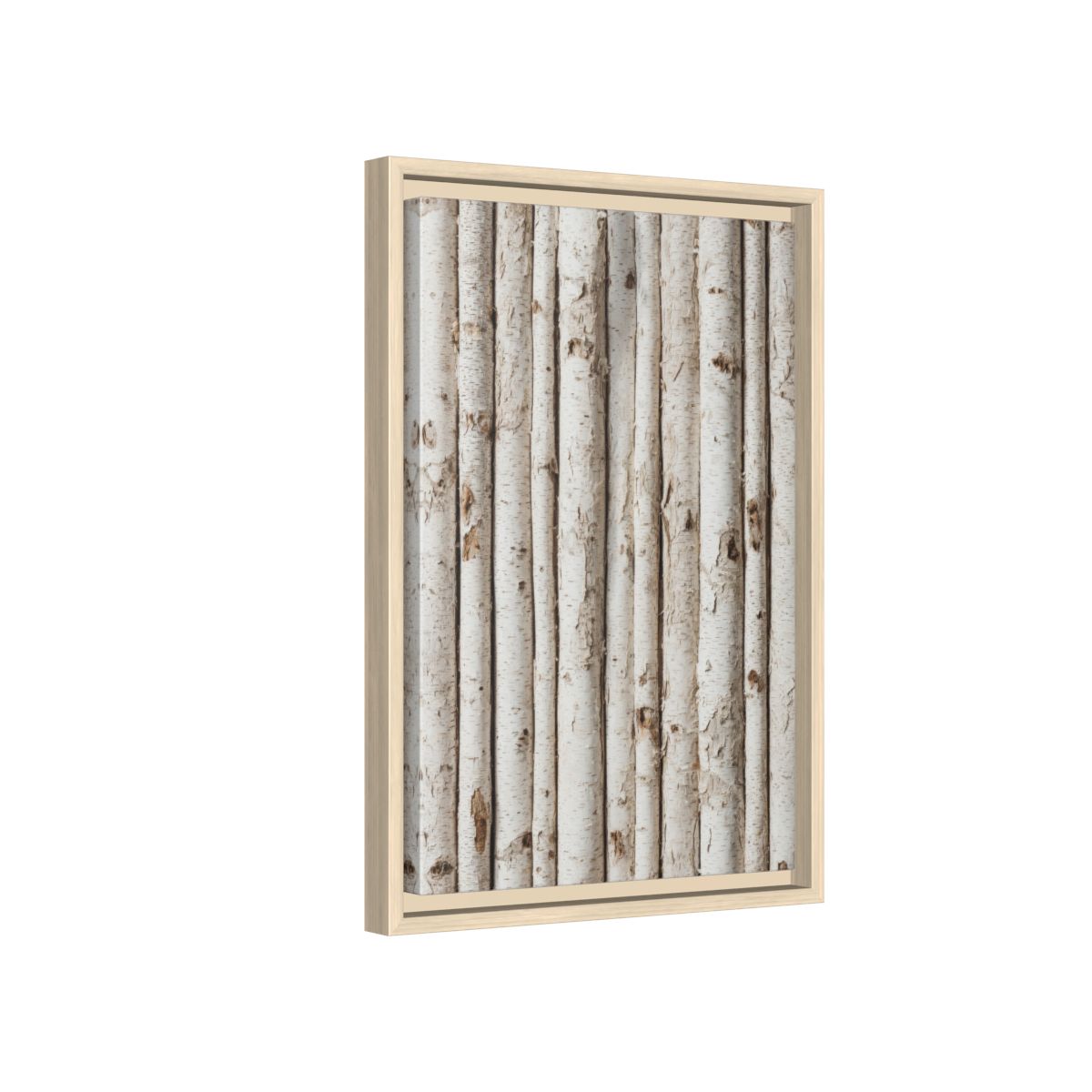 Birch Tree Canvas Wall Art – natural wood framed canvas