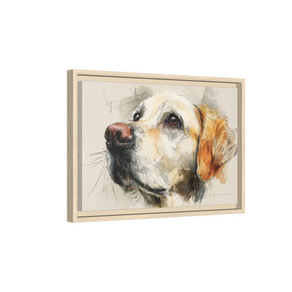 Golden Retriever Canvas Wall Art – natural wood framed canvas