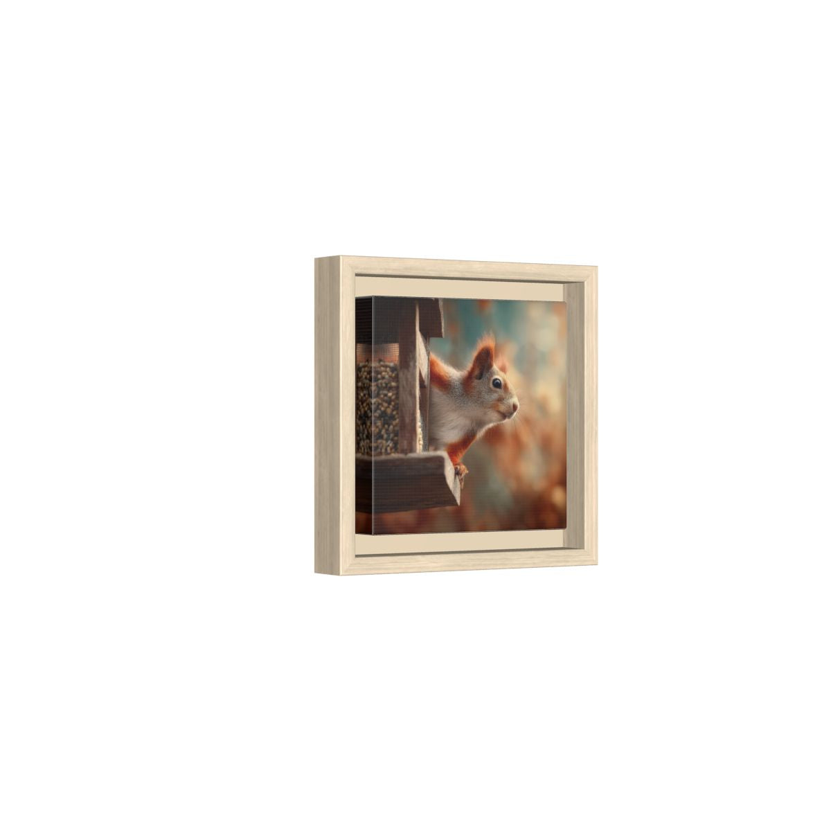 Red Squirrel Canvas Print – natural wood framed canvas
