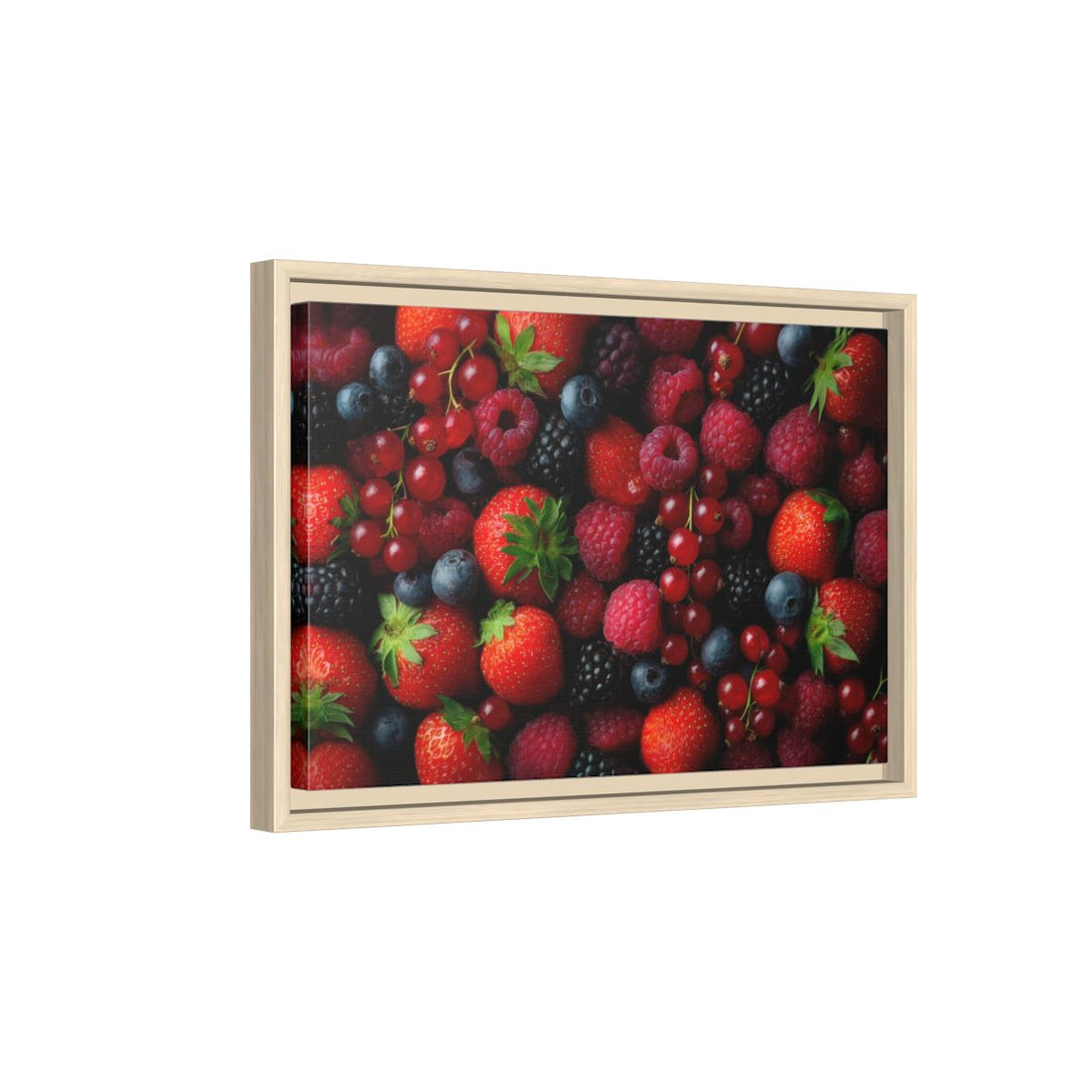 Fresh Berry Collection Canvas Art – natural wood framed canvas