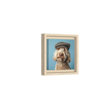 Labradoodle Dog Canvas Print – natural wood framed canvas