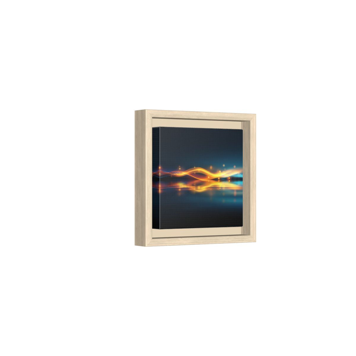 Abstract Wave Canvas Wall Art – natural wood framed canvas