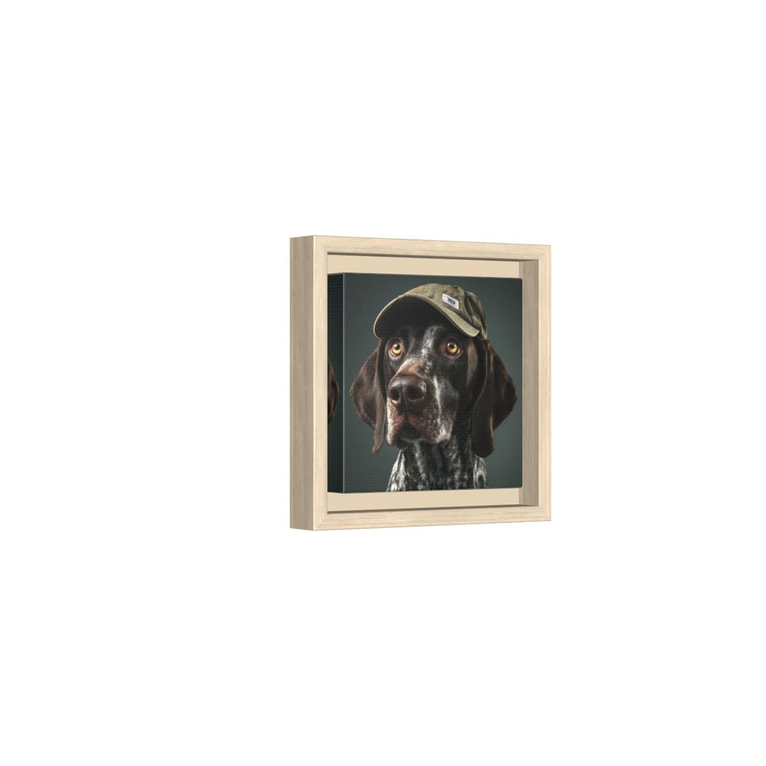 Dog Portrait Canvas Print – natural wood framed canvas