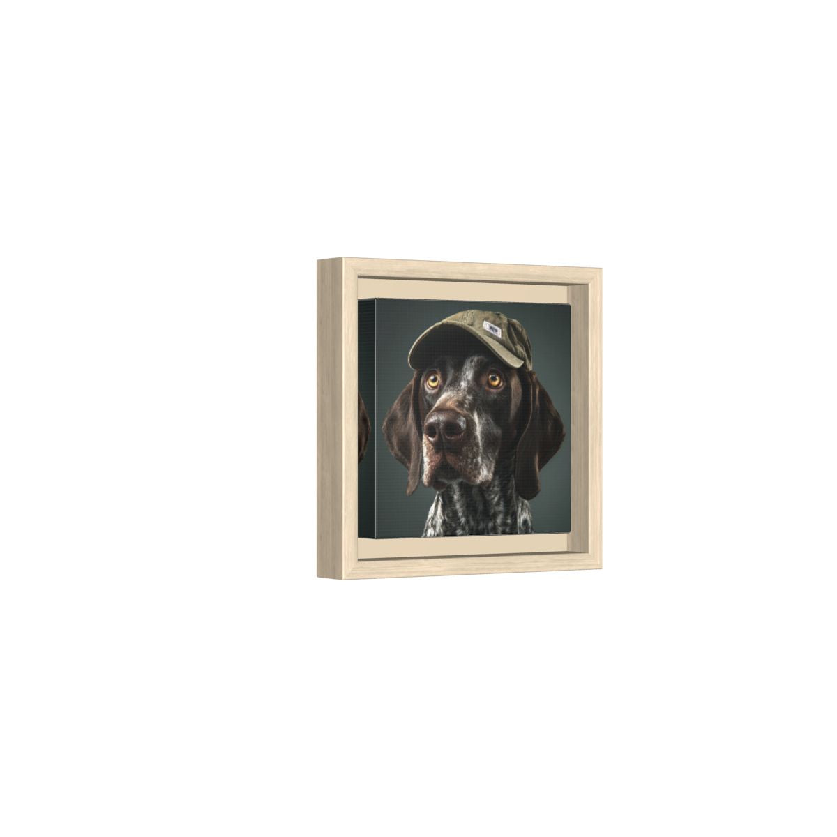 Dog Portrait Canvas Print – natural wood framed canvas